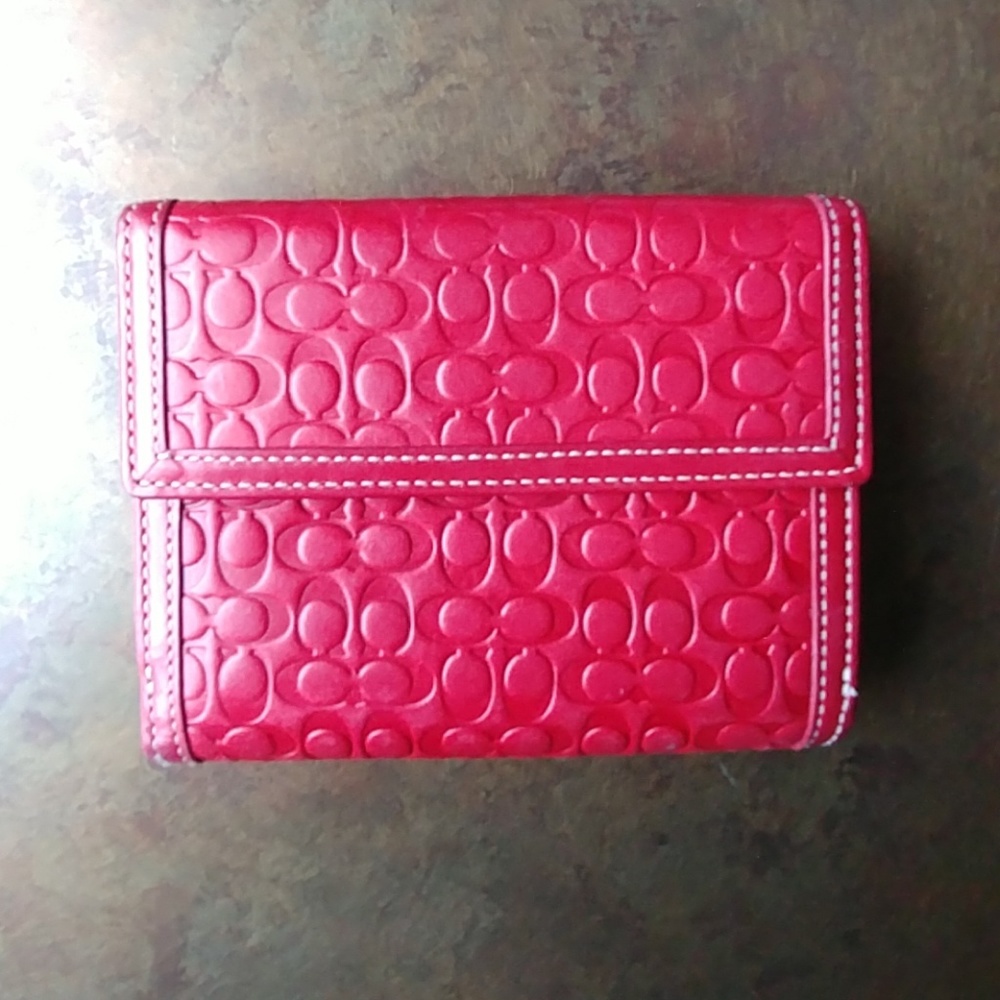5"x4" red Coach wallet